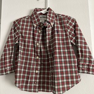 Polo Ralph Lauren Button Down Plaid Shirt Size 12 Months